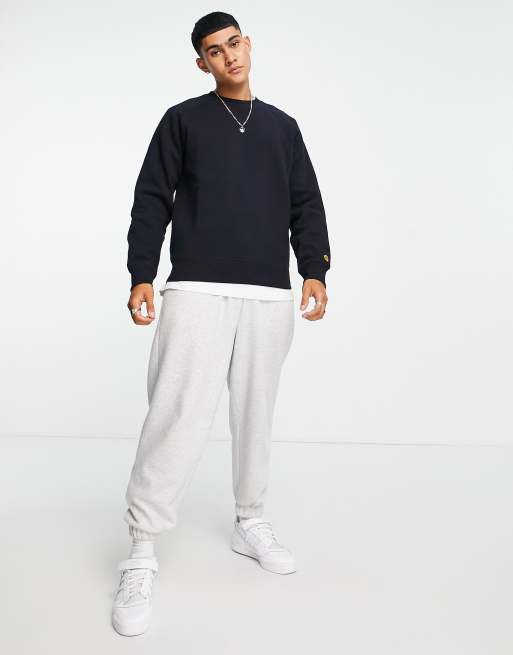 Carhartt WIP chase sweatshirt in navy, 4 of 4