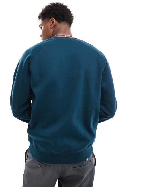 Carhartt WIP chase sweatshirt in teal blue, 4 of 4