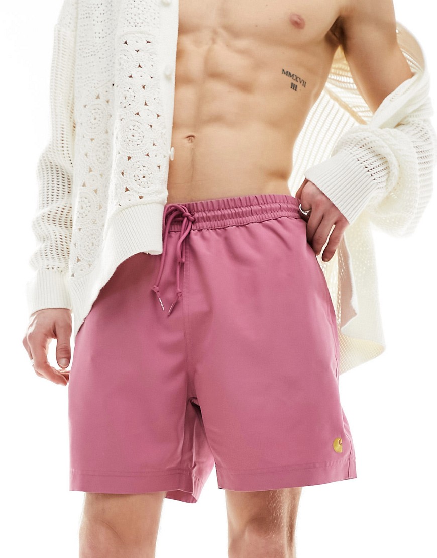 Carhartt WIP chase swim shorts in pink