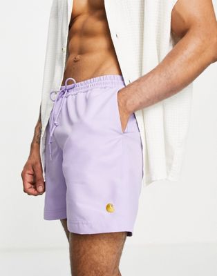 Carhartt WIP chase swim shorts in purple
