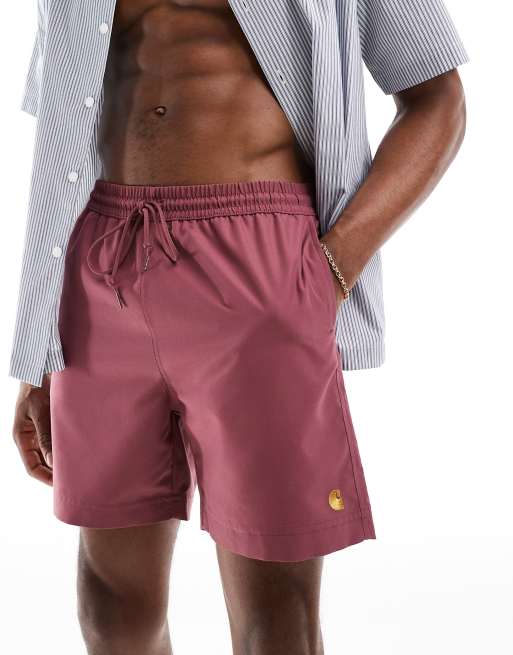 Carhartt WIP Chase swim shorts in red