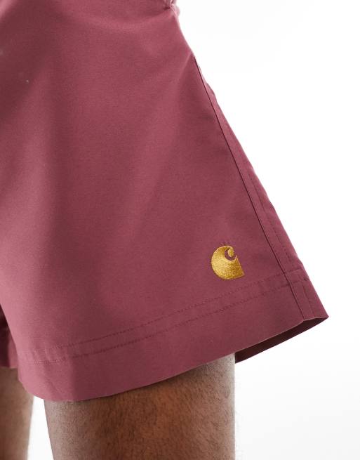 Carhartt WIP Chase swim shorts in red, 3 of 4