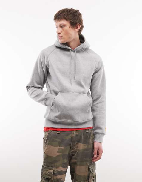 Carhartt WIP – Chase – Szara gruba bluza z kapturem - view 1