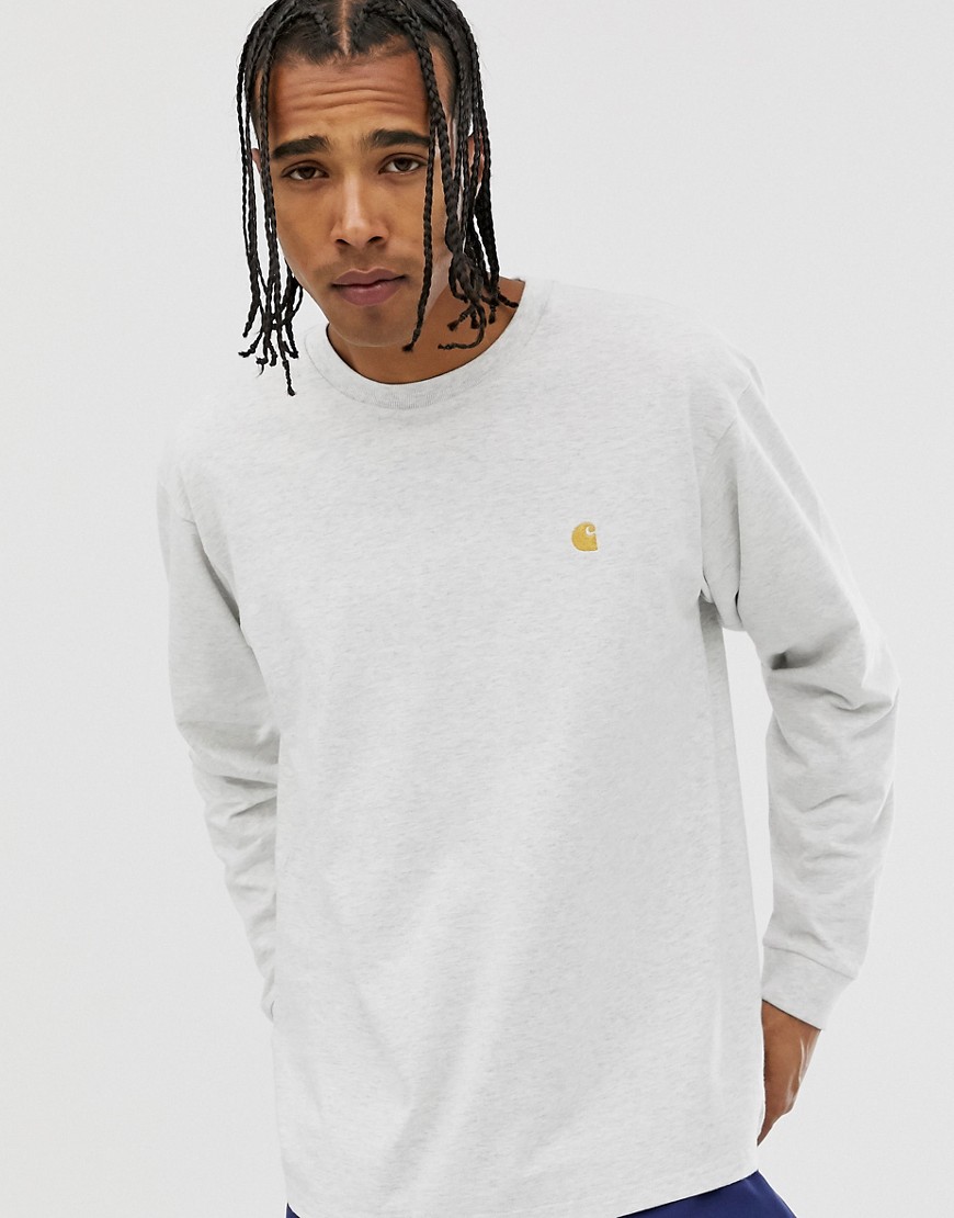 Carhartt WIP - Chase - T-shirt a maniche lunghe grigio cenere