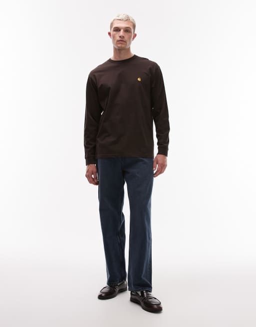 Carhartt WIP - Chase - T-shirt a maniche lunghe marrone scuro, 2 di 5