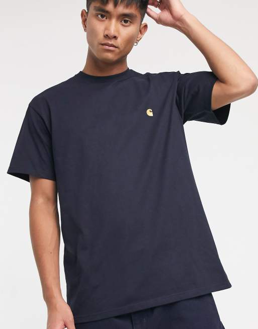 CARHARTT WIP - T-Shirt Homme CHASE Bleu Marine ou Blanc