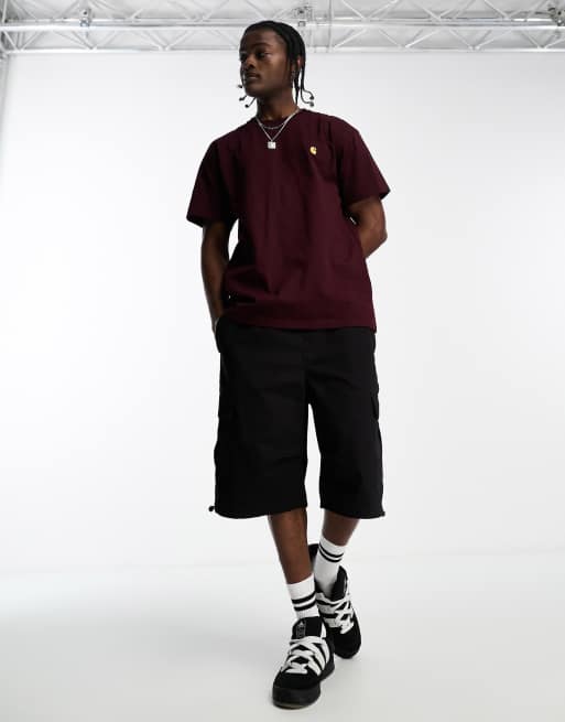 Carhartt WIP Chase t-shirt in burgundy, 4 of 4