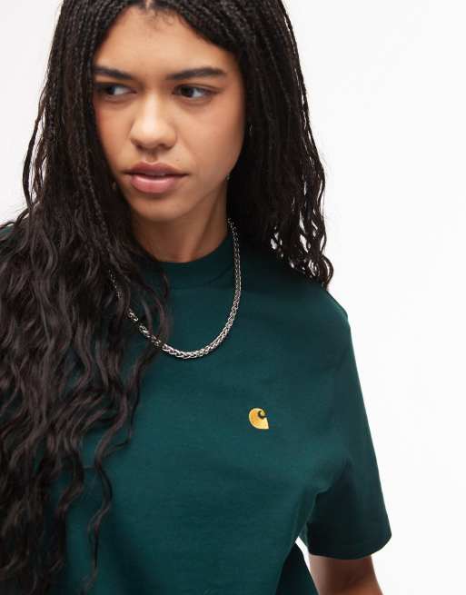 Carhartt WIP Chase t-shirt in dark green, 2 of 4