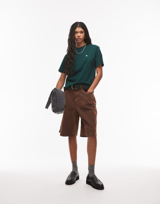 Carhartt WIP Chase t-shirt in dark green, 4 of 4