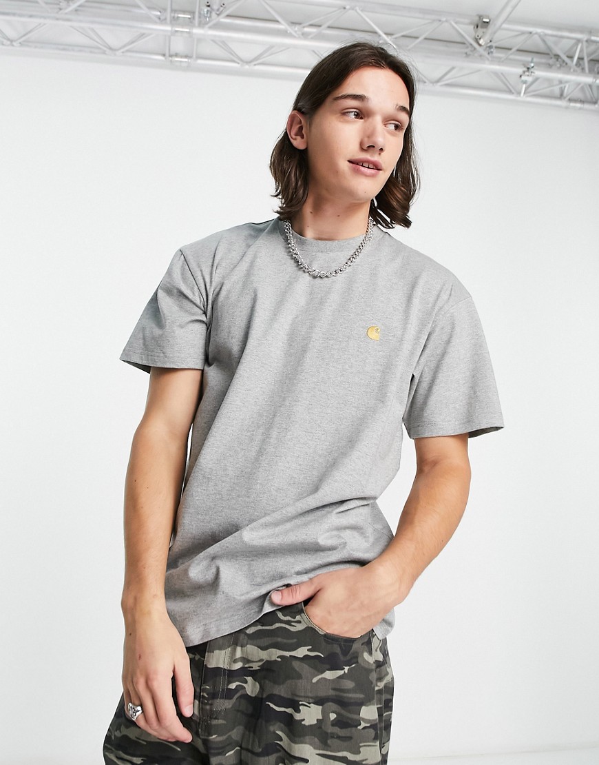 Carhartt WIP chase t-shirt in grey-Black