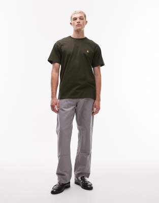 Carhartt S/s Chase Olive Green T-shirt In Green