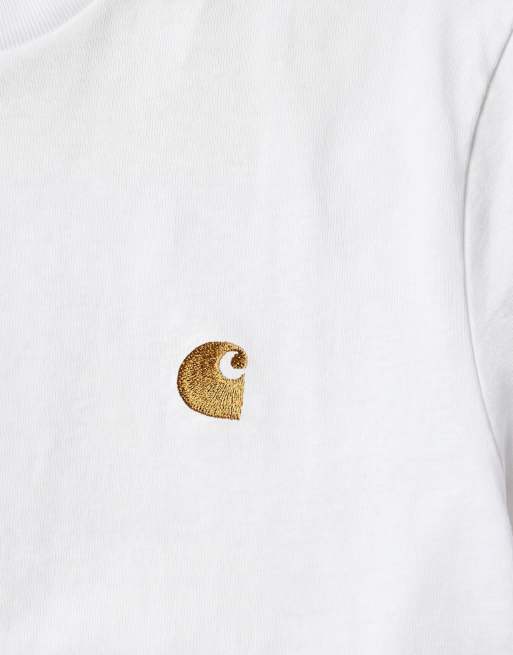 Carhartt WIP chase t-shirt in white, 8 of 10