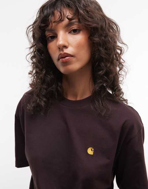 Carhartt WIP - Chase - T-shirt marrone scuro, 3 di 4