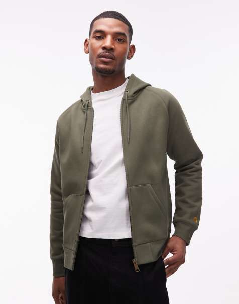 Carhartt WIP – Chase – Zapinana na zamek bluza z kapturem w kolorze khaki - view 1