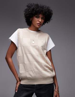 Carhartt WIP - Checker - Stricktop in Beige-Grau