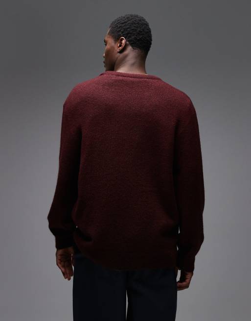 Carhartt WIP Chedda knitted jumper in burgundy, 3 of 5