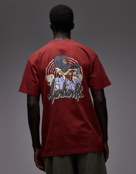 Carhartt WIP - Chedda - Losvallend T-shirt in donkerrood - view 1