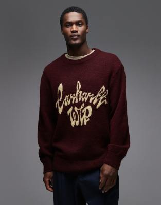 Carhartt WIP - Chedda - Pull en maille - Bordeaux-Rouge