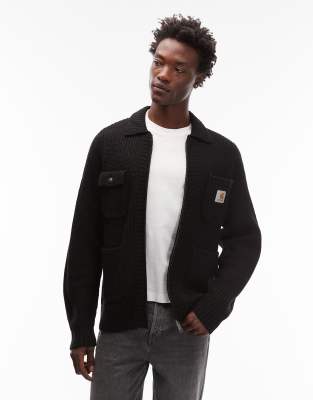 Carhartt WIP Carhartt WIP chore knitted jacket in black
