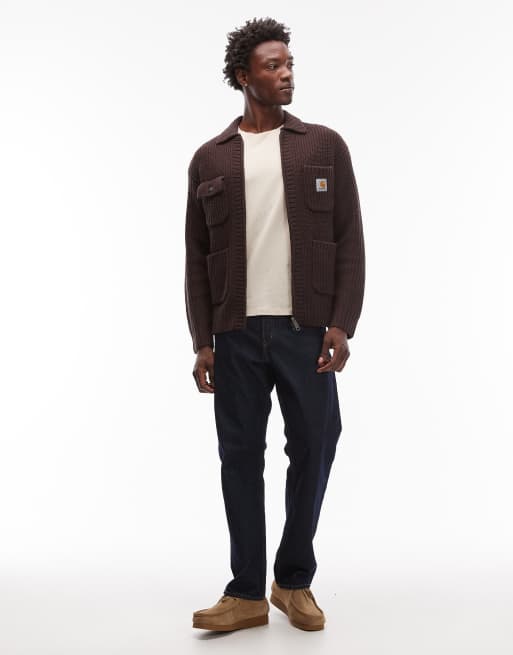 Carhartt WIP – Chore – Mörkbrun, stickad jacka, 2 av 5