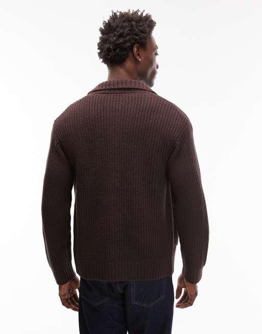 Carhartt WIP – Chore – Mörkbrun, stickad jacka, 3 av 5