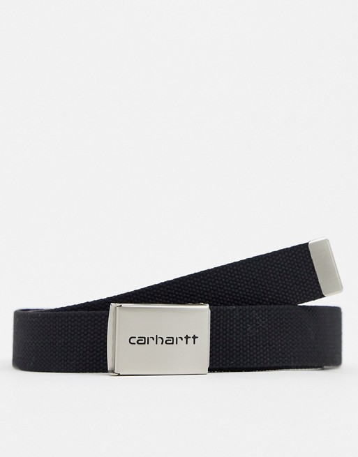 Carhartt WIP Chrome Clip belt in black