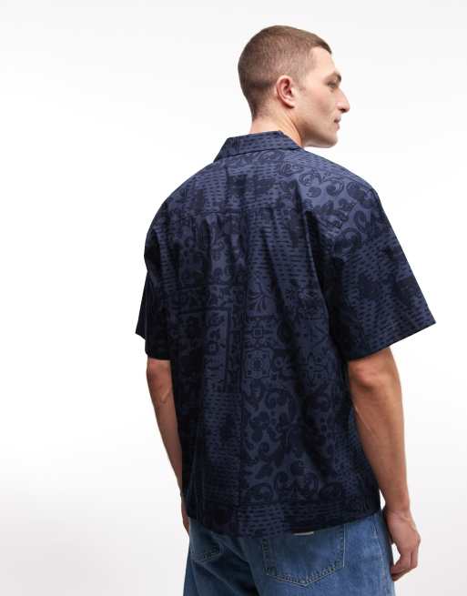 Carhartt WIP – Ciemnoniebieska patchworkowa koszula, 3 z 5