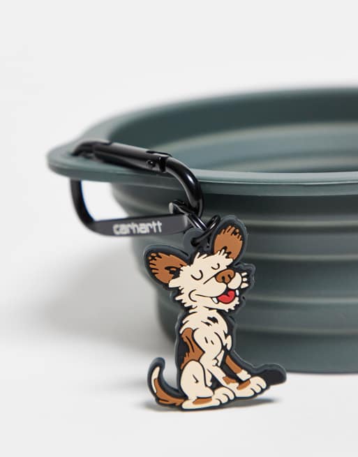 Carhartt WIP - Ciotola per cani pieghevole da viaggio kaki con Wild Dog, 2 di 3