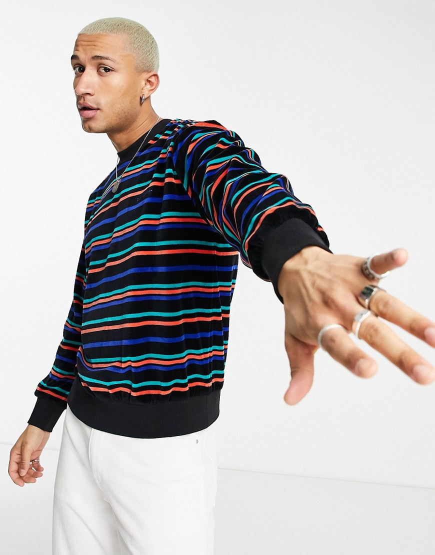 Carhartt WIP clanton stripe sweatshirt in black