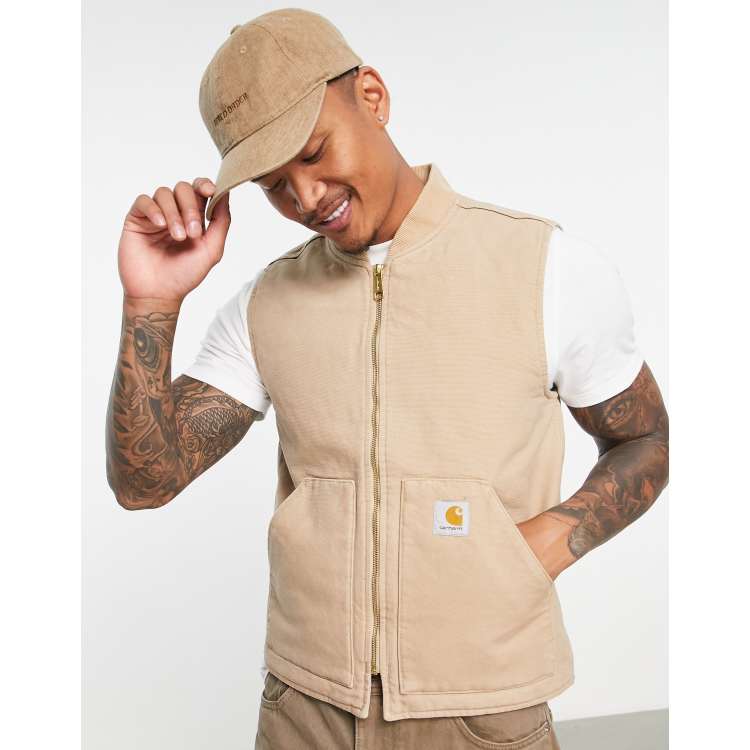 Carhartt WIP classic vest gilet in washed brown | ASOS
