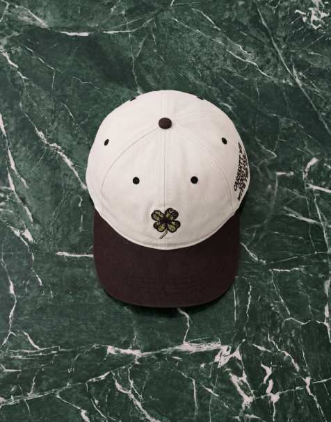 Carhartt WIP – Clover – Baseballkappe in Weiß und Braun - view 1