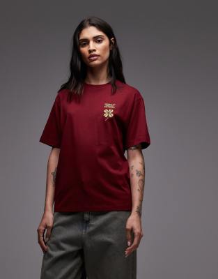 Carhartt WIP - Clover - T-Shirt in Burgunderrot