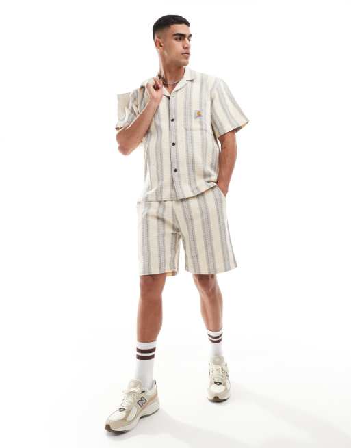 Carhartt WIP co-ord dodson stripe short in ecru