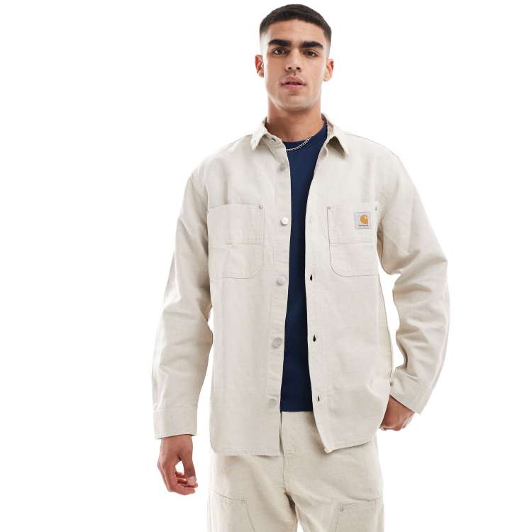 Carhartt WIP co-ord walter double pocket denim overshirt in ecru
