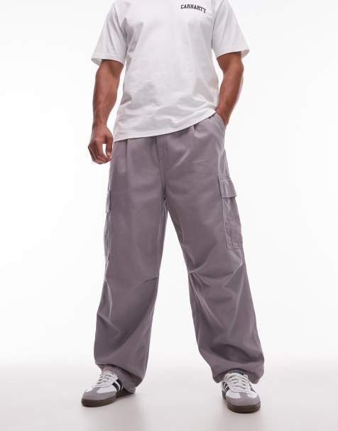 Carhartt WIP cole baggy cargo trousers in grey