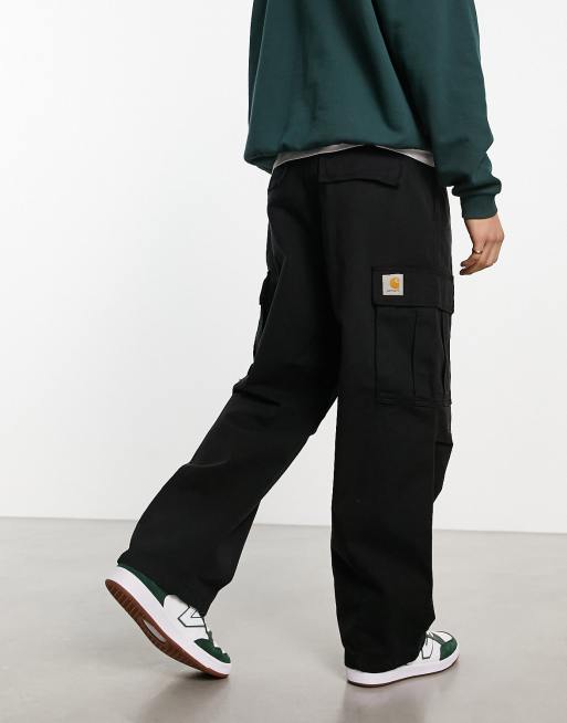 Carhartt WIP – Cole – Czarne luźne bojówki o regularnym kroju , 4 z 4