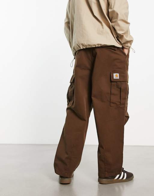 Carhartt WIP cole relaxed cargo pants in brown | ASOS