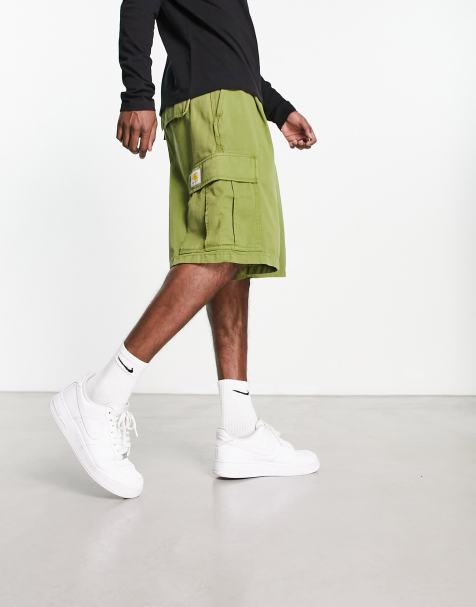 Carhartt WIP cole relaxed garment dyed cargo shorts in green