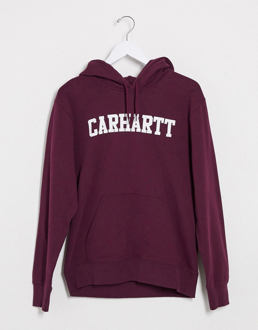 Carhartt WIP college hoodie in burgundy-Red