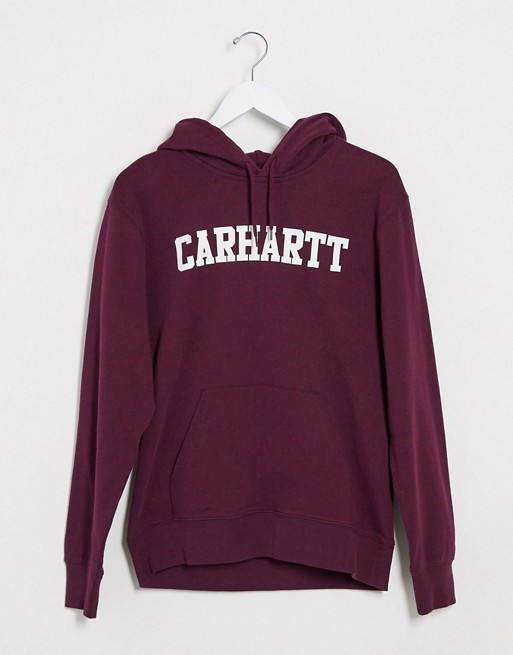 Carhartt WIP college hoodie in burgundy