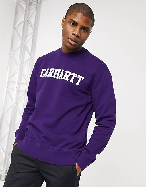 TVstation Skuffelse Institut Carhartt WIP College sweatshirt in royal violet | ASOS
