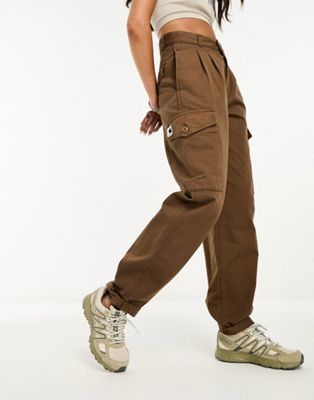 Carhartt WIP collins relaxed twill cargo trousers in brown - ASOS Price Checker