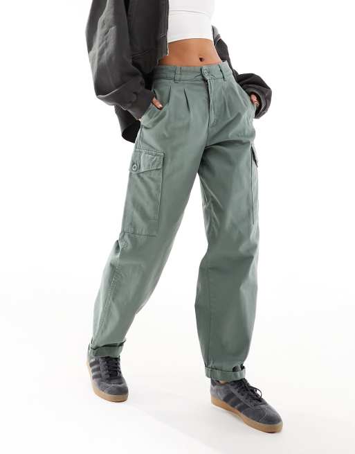 W' Collins Pant Green - Pantaloni Cargo Donna Verdi