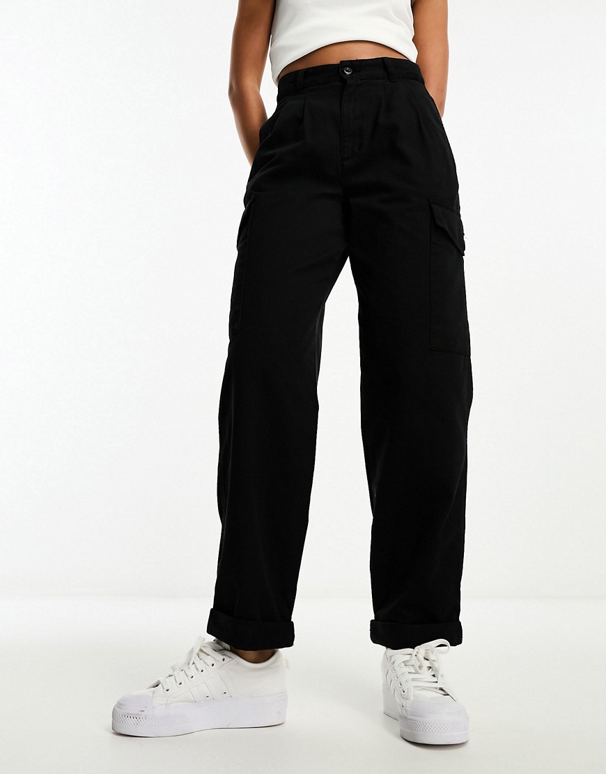Carhartt WIP collins relaxed twill cargo trousers in black