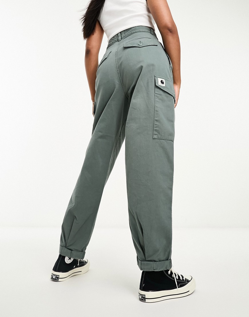 Carhartt WIP collins relaxed twill cargo trousers in khaki-Green