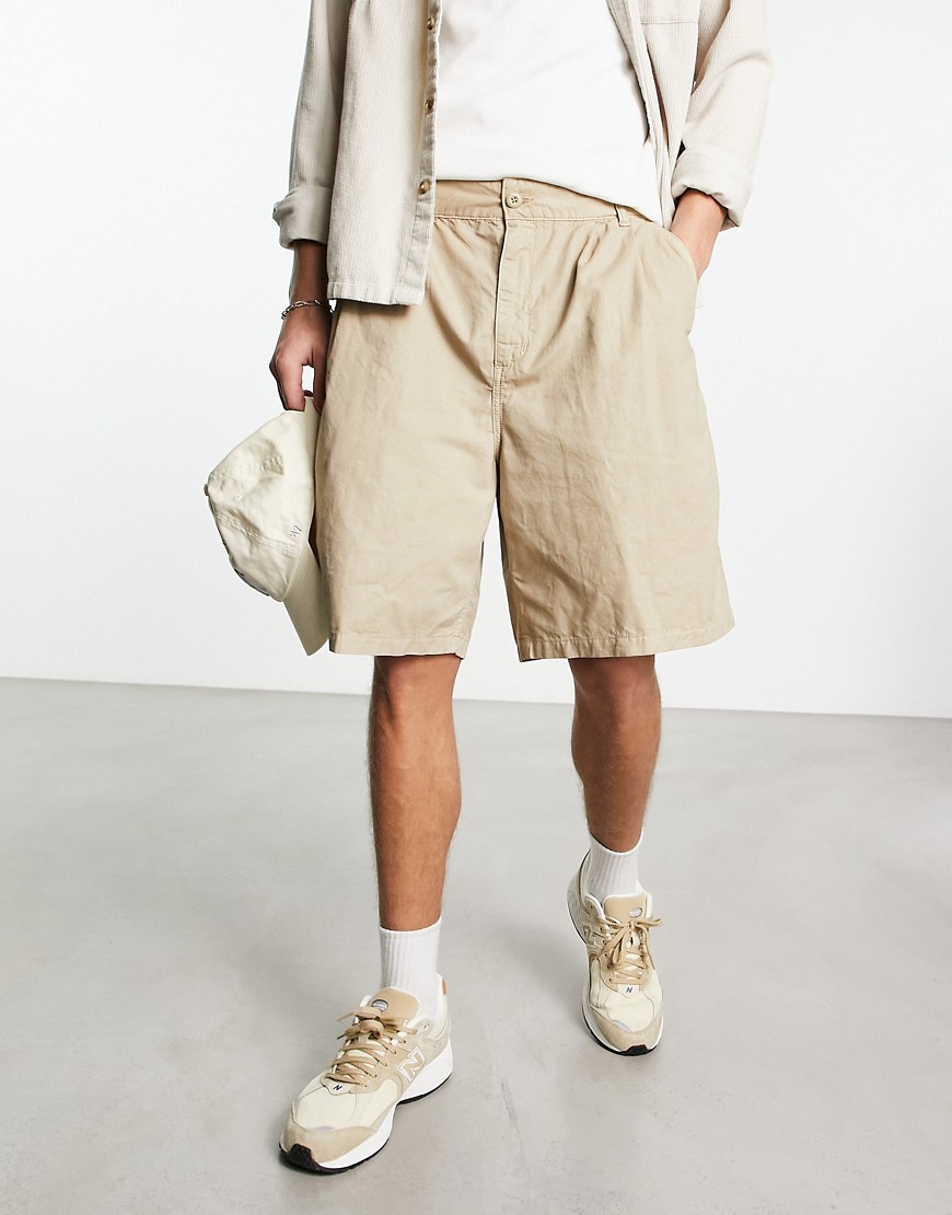 Carhartt WIP colston loose fit chino shorts in beige-Neutral