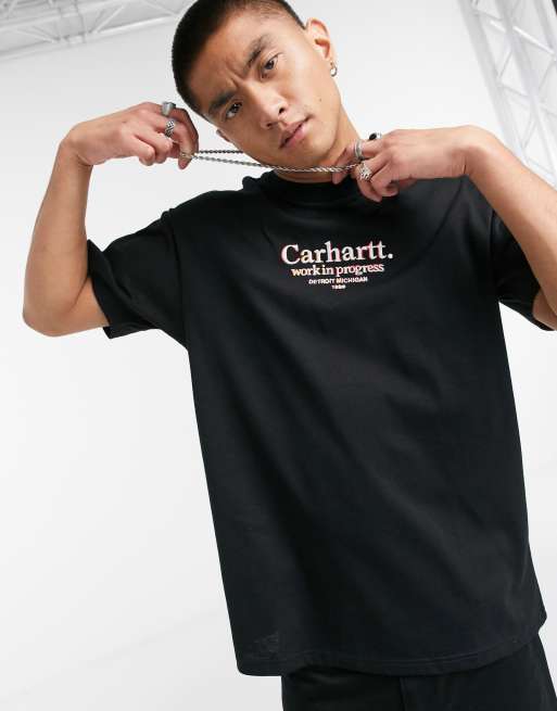 Carhartt Wip Commission Chest Logo T Shirt In Black Asos