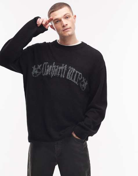 Carhartt WIP commuting tales knitted jumper in black - view 1