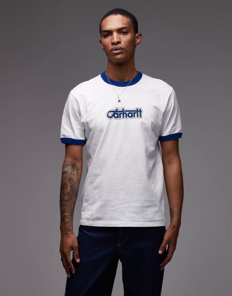 Carhartt WIP - Connection - T-shirt bianca con scritta e profili a contrasto - view 1
