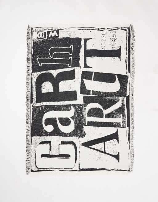 Carhartt WIP - Coperta nera e bianca con stampa tipografica